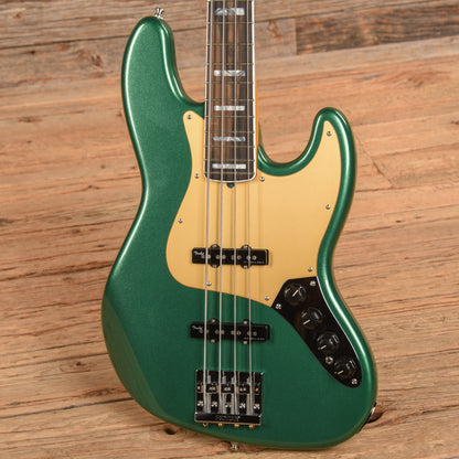 Fender American Ultra Jazz Bass Mystic Pine Green w/Ebony Fingerboard, Anodized Gold Pickguard, & Matching Headcap Bass Guitars / 4-String