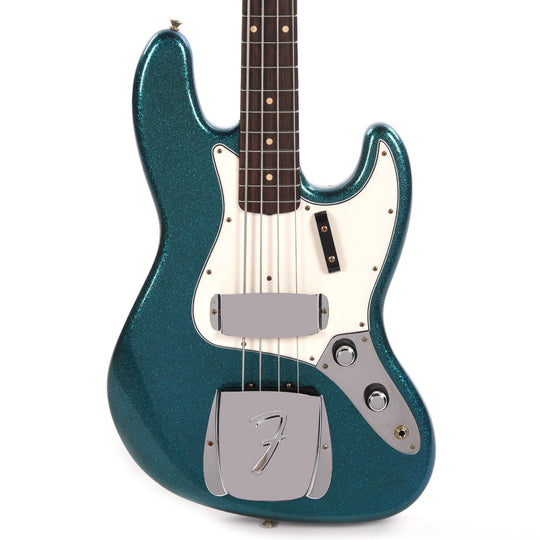 Fender Custom hopS 1960 Jazz Bass Journeyman Super Aged Blue Sparkle w/Painted Headcap & 3-Ply Parchment Pickguard Bass Guitars / 4-String