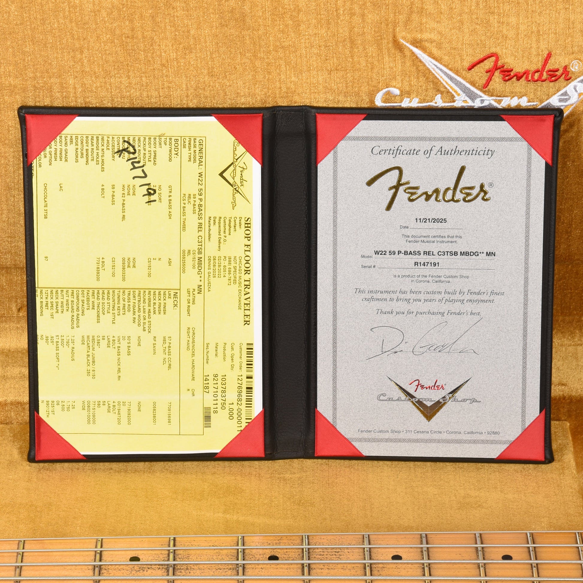 Fender Custom Shop 1959 Precision Bass Relic Chocolate 3-Color Sunburst w/El Dorado Cowhide Pickguard Master Built by Dennis Galuszka Bass Guitars / 4-String