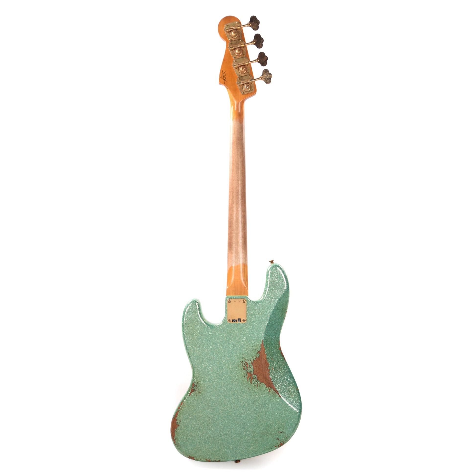Fender Custom Shop 1960 Jazz Bass Heavy Relic Aged Sea Foam Green Sparkle w/Painted Headcap & Gold Hardware Bass Guitars / 4-String