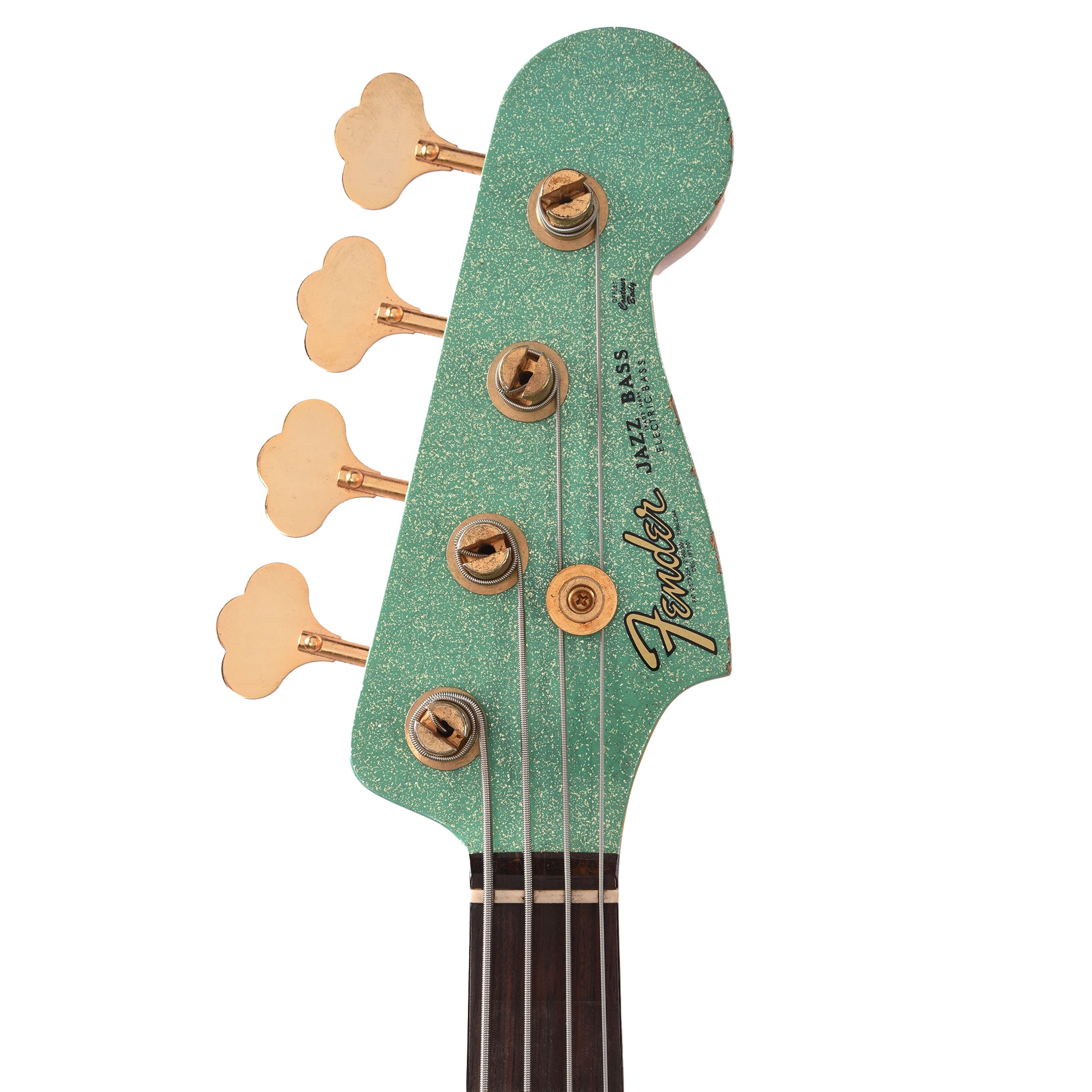 Fender Custom Shop 1960 Jazz Bass Heavy Relic Aged Sea Foam Green Sparkle w/Painted Headcap & Gold Hardware Bass Guitars / 4-String