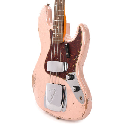 Fender Custom Shop 1960 Jazz Bass Heavy Relic Aged Shell Pink Sparkle w/Painted Headcap Bass Guitars / 4-String
