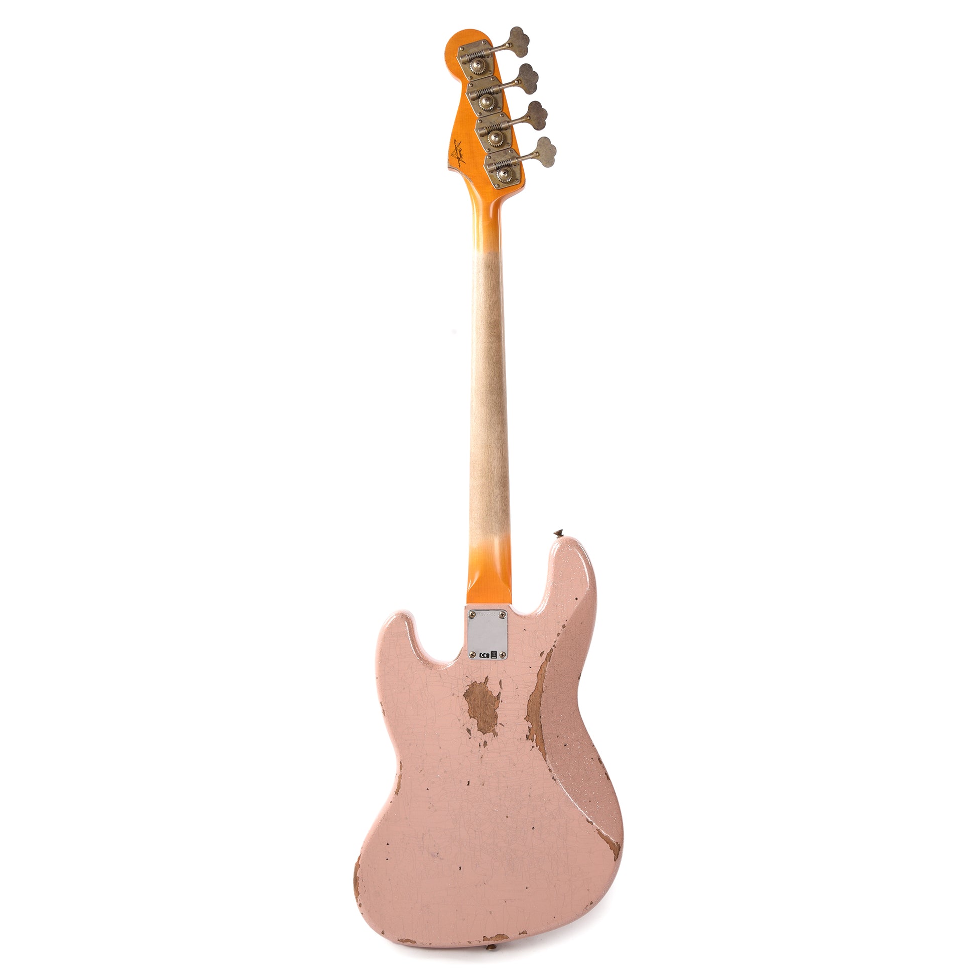 Fender Custom Shop 1960 Jazz Bass Heavy Relic Aged Shell Pink Sparkle w/Painted Headcap Bass Guitars / 4-String