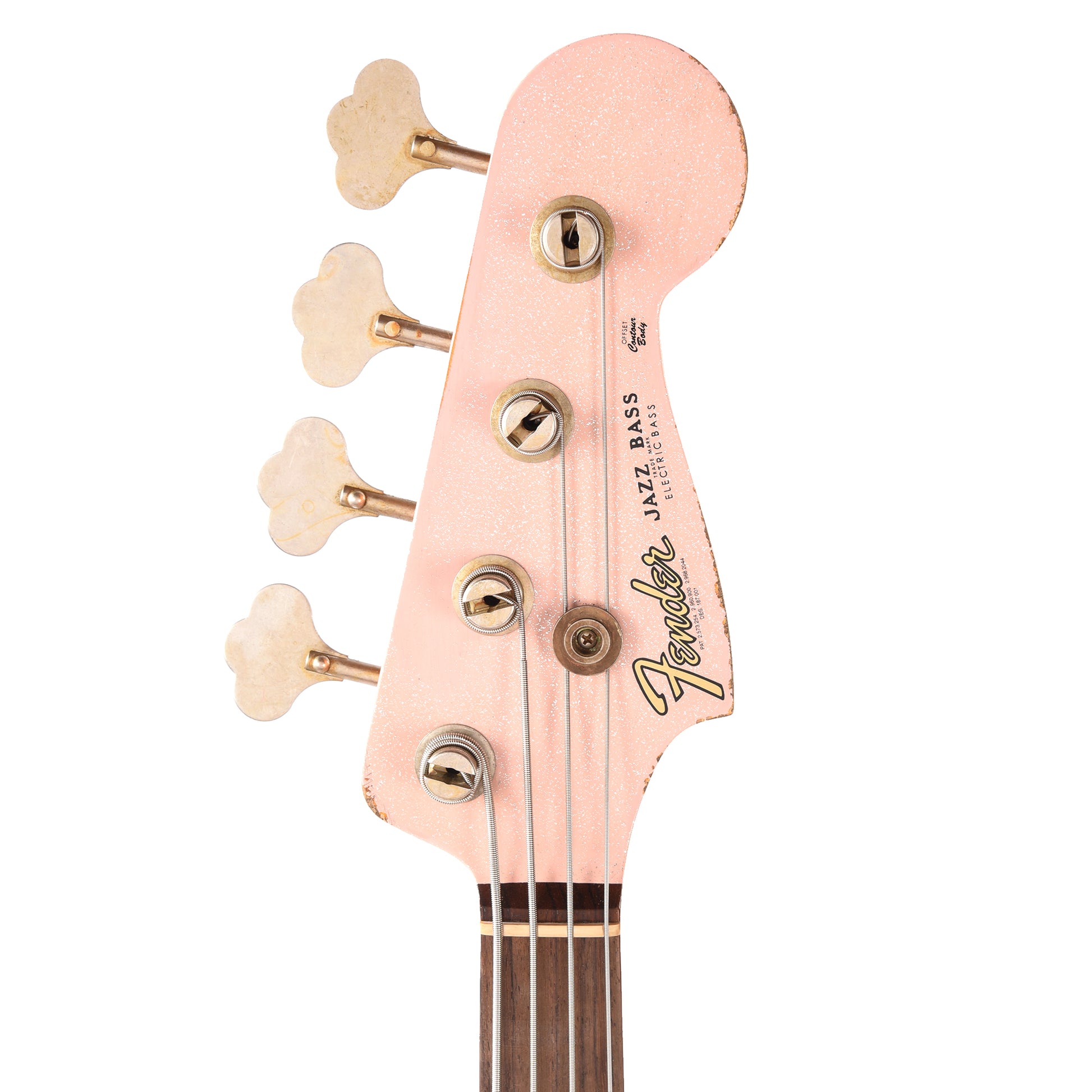 Fender Custom Shop 1960 Jazz Bass Heavy Relic Aged Shell Pink Sparkle w/Painted Headcap Bass Guitars / 4-String