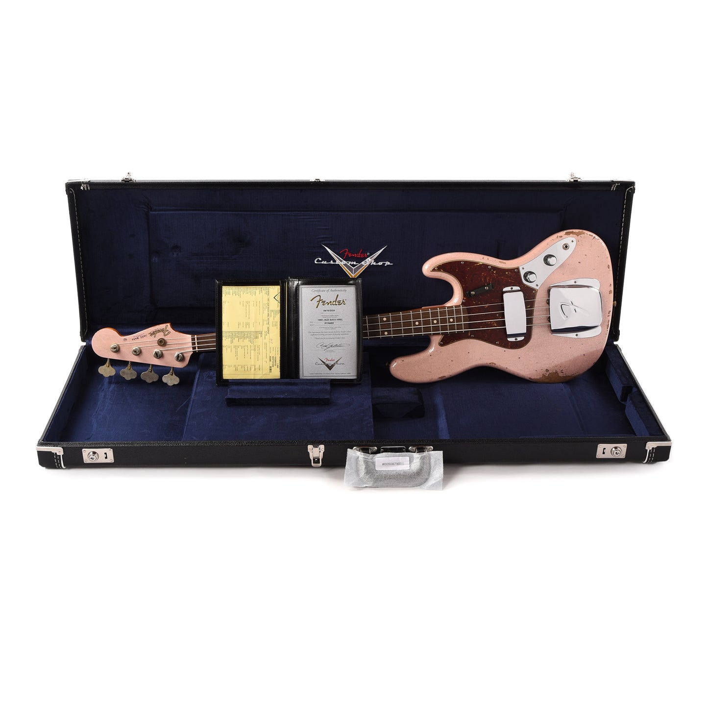 Fender Custom Shop 1960 Jazz Bass Heavy Relic Aged Shell Pink Sparkle w/Painted Headcap Bass Guitars / 4-String