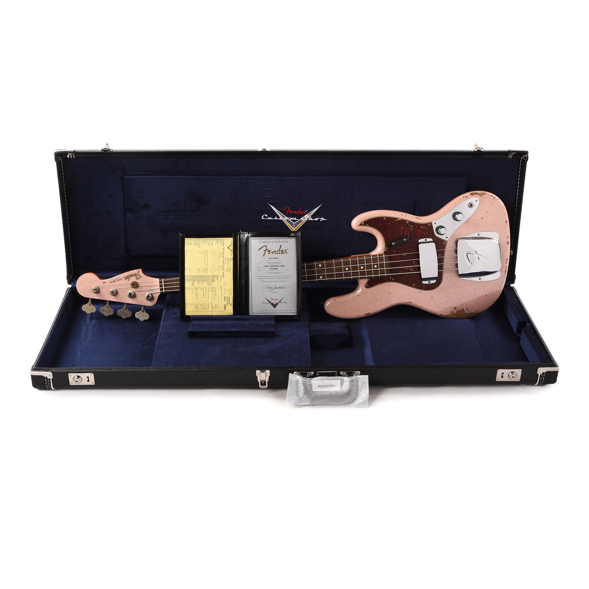 Fender Custom Shop 1960 Jazz Bass Heavy Relic Aged Shell Pink Sparkle w/Painted Headcap Bass Guitars / 4-String