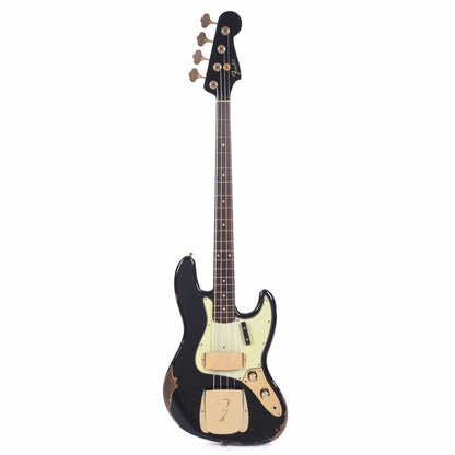 Fender Custom Shop 1960 Jazz Bass Heavy Relic Super Aged Black w/Painted Headcap Bass Guitars / 4-String