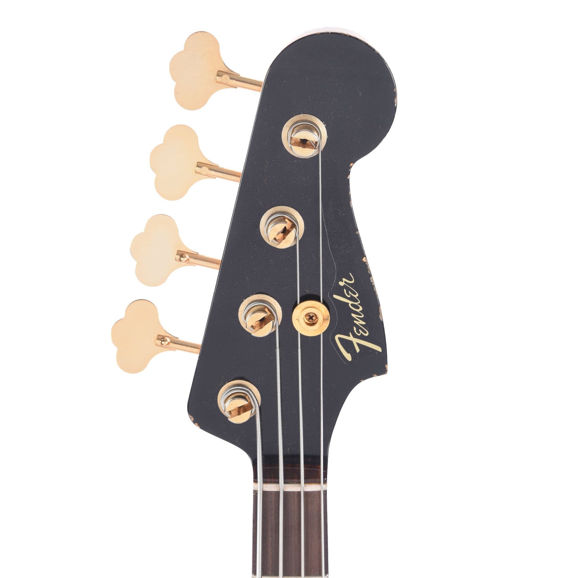 Fender Custom Shop 1960 Jazz Bass Heavy Relic Super Aged Black w/Painted Headcap Bass Guitars / 4-String