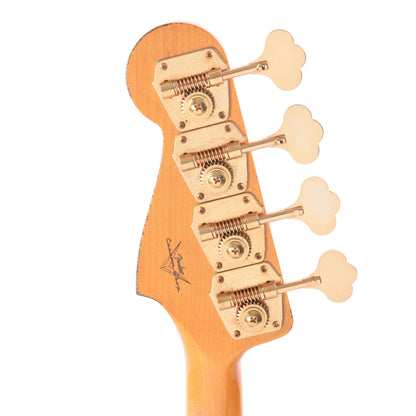 Fender Custom Shop 1960 Jazz Bass Heavy Relic Super Aged Black w/Painted Headcap Bass Guitars / 4-String