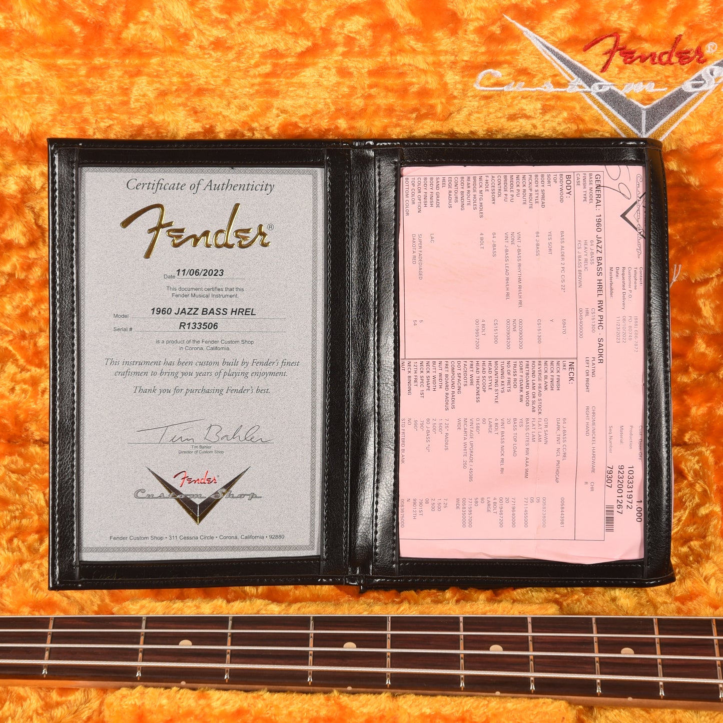 Fender Custom Shop 1960 Jazz Bass Heavy Relic Super Dirty/Super Aged Dakota Red w/Painted Headcap Bass Guitars / 4-String