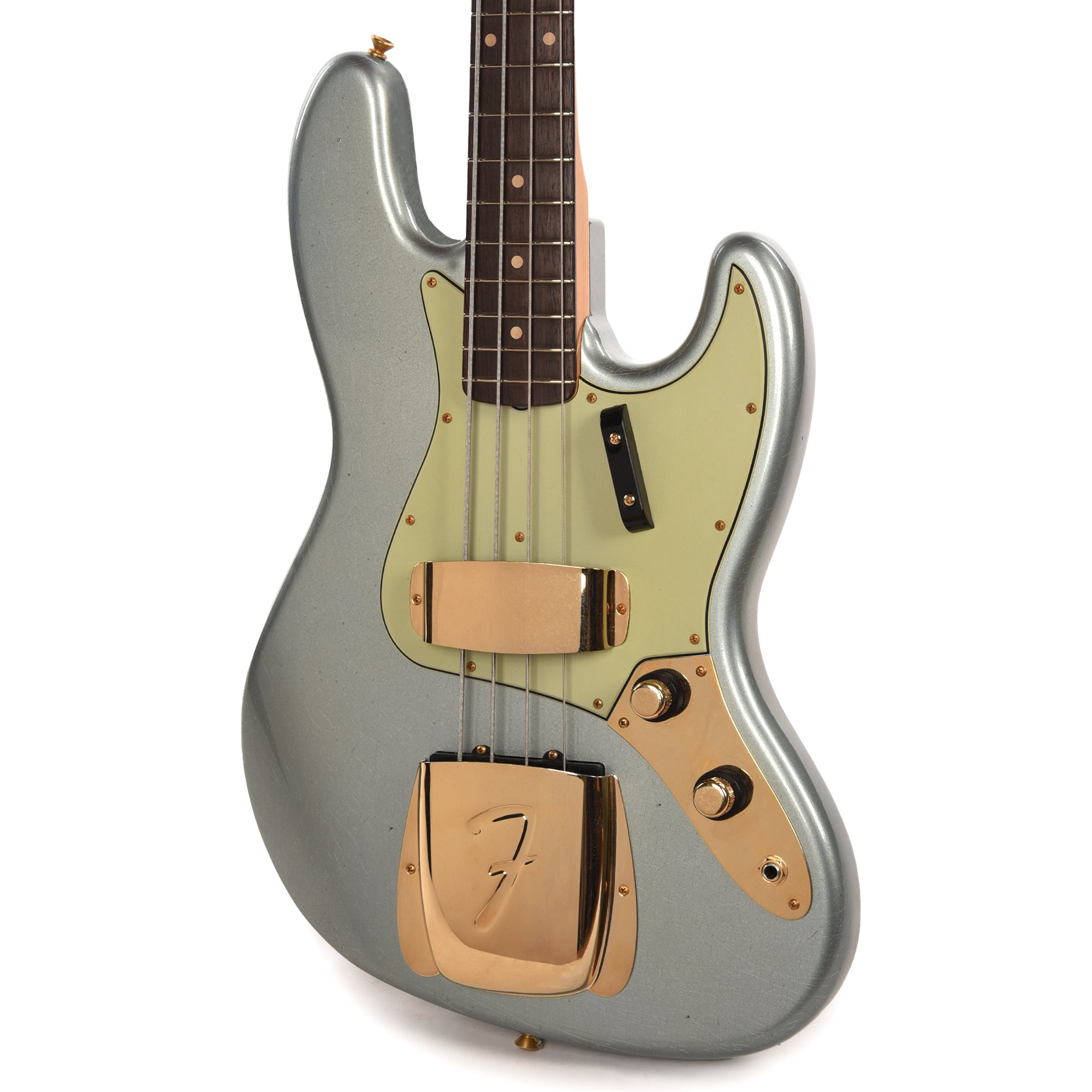 Fender Custom Shop 1960 Jazz Bass Journeyman Relic Super Aged Blue Ice Metallic w/Painted Headcap Bass Guitars / 4-String