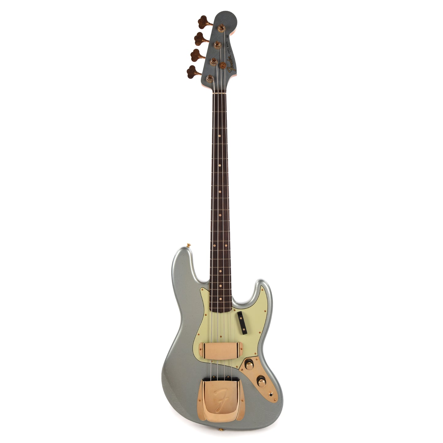 Fender Custom Shop 1960 Jazz Bass Journeyman Relic Super Aged Blue Ice Metallic w/Painted Headcap Bass Guitars / 4-String