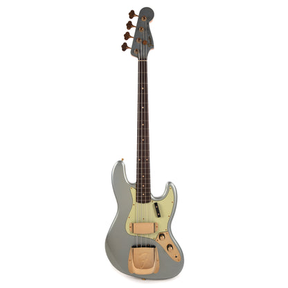 Fender Custom Shop 1960 Jazz Bass Journeyman Relic Super Aged Blue Ice Metallic w/Painted Headcap Bass Guitars / 4-String