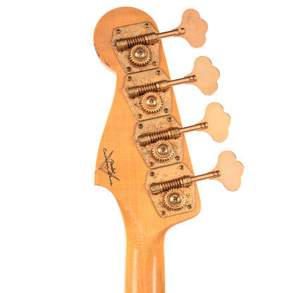 Fender Custom Shop 1960 Jazz Bass Journeyman Relic Super Aged Blue Ice Metallic w/Painted Headcap Bass Guitars / 4-String