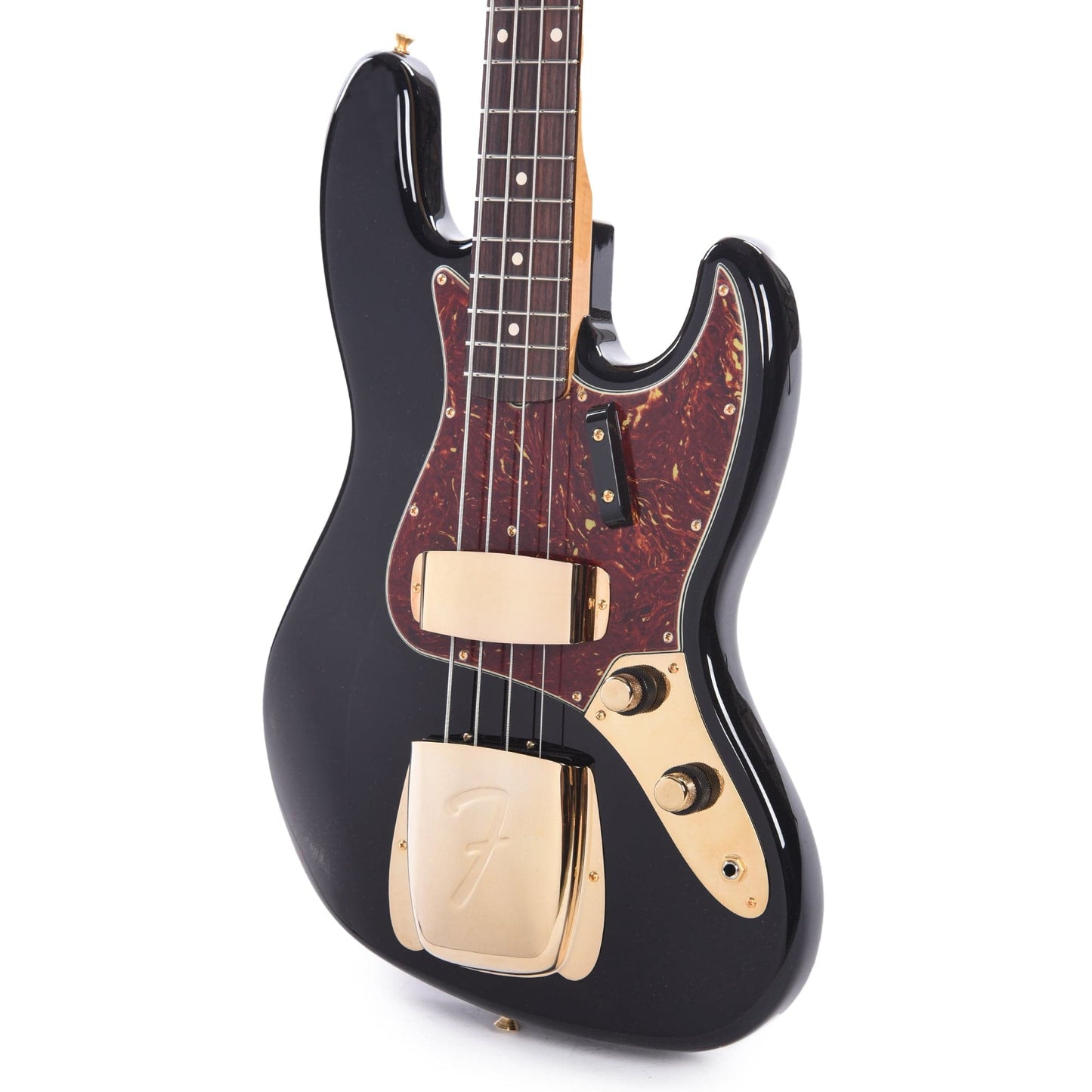 Fender Custom Shop 1960 Jazz Bass NOS Aged Black w/Painted Headcap, AAA Flame Maple Neck, & Gold Hardware Bass Guitars / 4-String