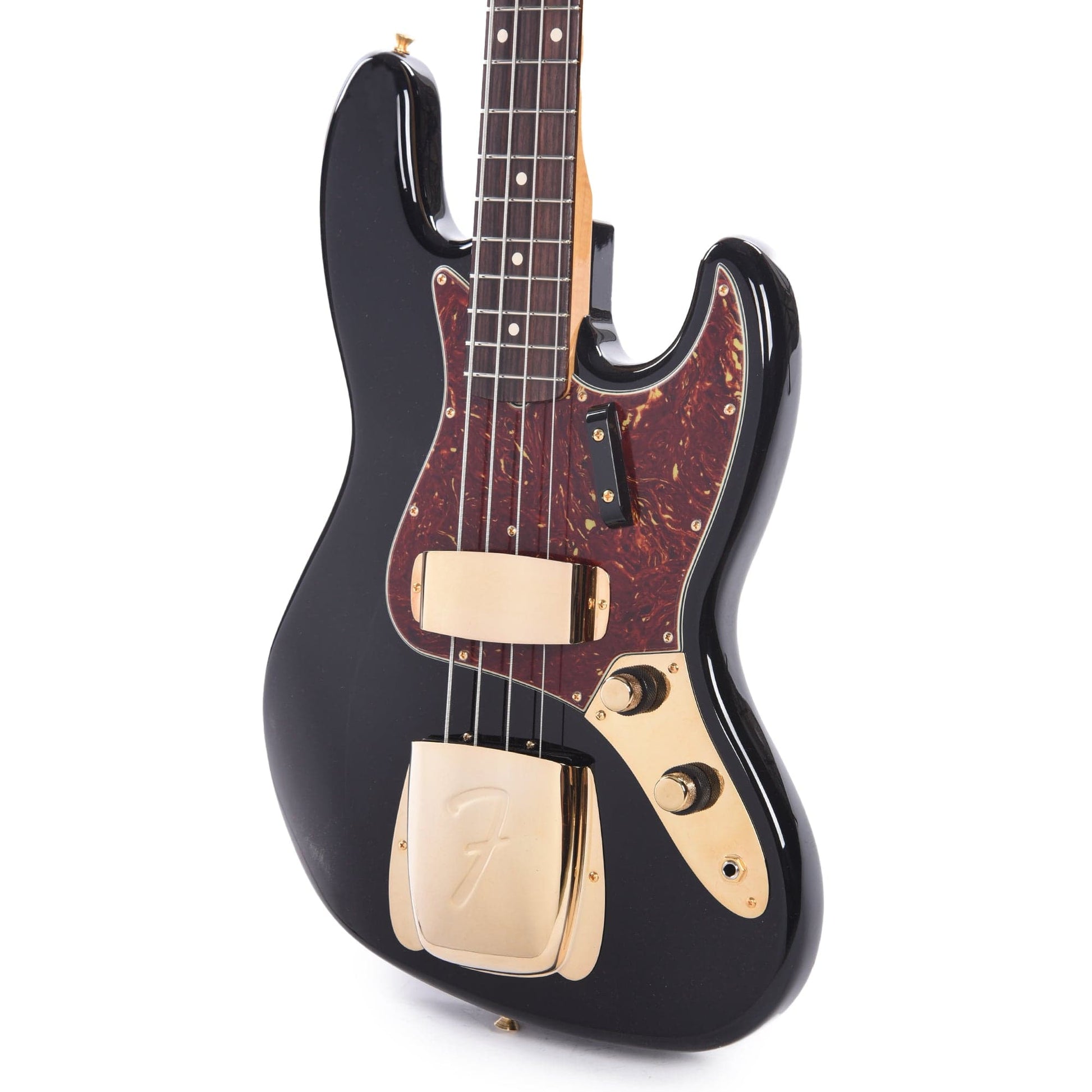 Fender Custom Shop 1960 Jazz Bass NOS Aged Black w/Painted Headcap, AAA Flame Maple Neck, & Gold Hardware Bass Guitars / 4-String