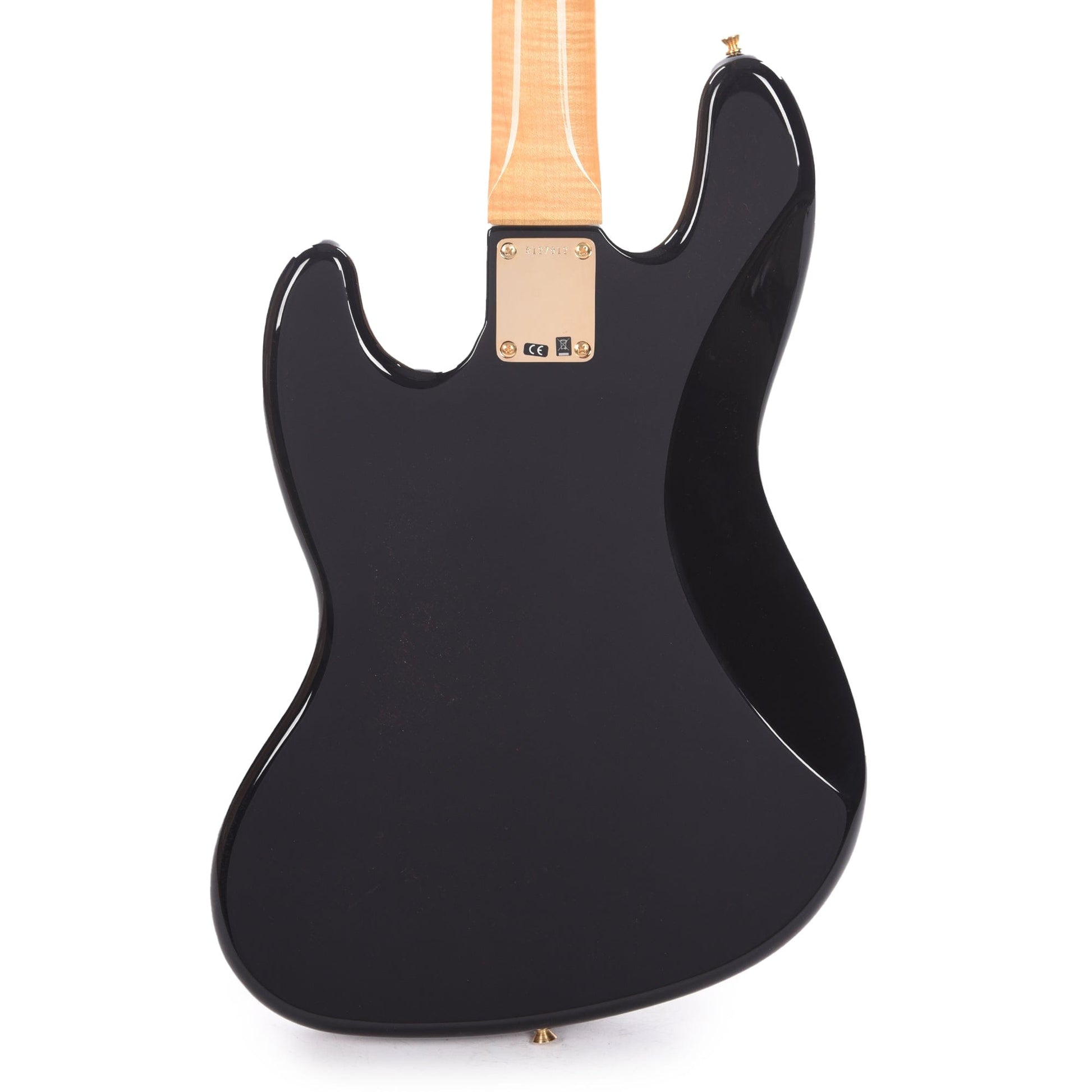Fender Custom Shop 1960 Jazz Bass NOS Aged Black w/Painted Headcap, AAA Flame Maple Neck, & Gold Hardware Bass Guitars / 4-String