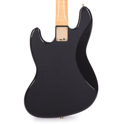 Fender Custom Shop 1960 Jazz Bass NOS Aged Black w/Painted Headcap, AAA Flame Maple Neck, & Gold Hardware Bass Guitars / 4-String