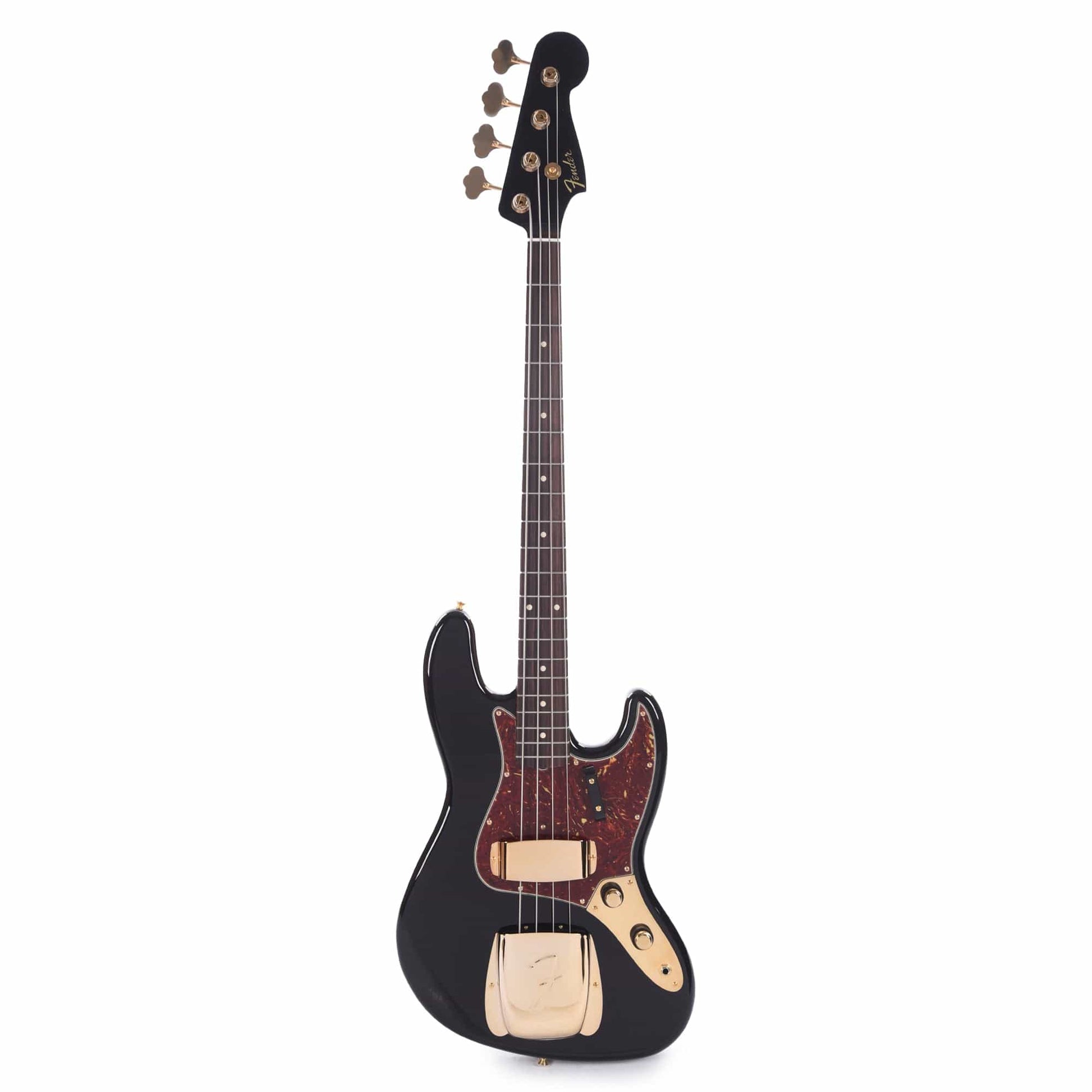 Fender Custom Shop 1960 Jazz Bass NOS Aged Black w/Painted Headcap, AAA Flame Maple Neck, & Gold Hardware Bass Guitars / 4-String