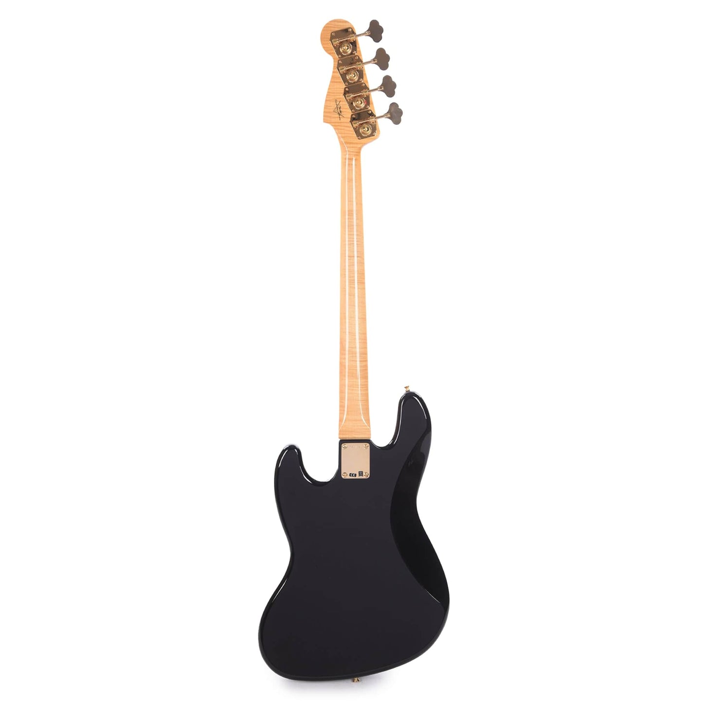 Fender Custom Shop 1960 Jazz Bass NOS Aged Black w/Painted Headcap, AAA Flame Maple Neck, & Gold Hardware Bass Guitars / 4-String