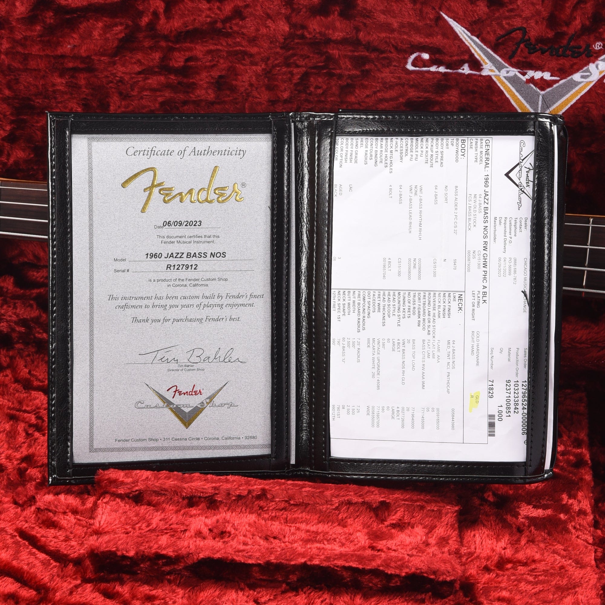 Fender Custom Shop 1960 Jazz Bass NOS Aged Black w/Painted Headcap, AAA Flame Maple Neck, & Gold Hardware Bass Guitars / 4-String