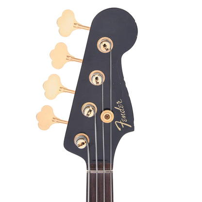 Fender Custom Shop 1960 Jazz Bass Relic Aged Black w/Painted Headcap & Gold Hardware Bass Guitars / 4-String