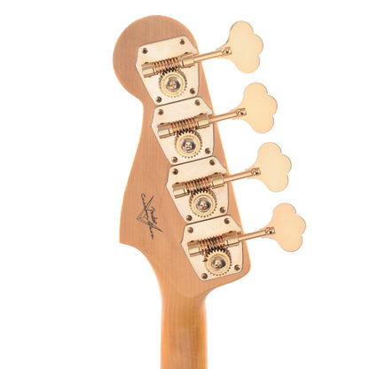 Fender Custom Shop 1960 Jazz Bass Relic Aged Black w/Painted Headcap & Gold Hardware Bass Guitars / 4-String