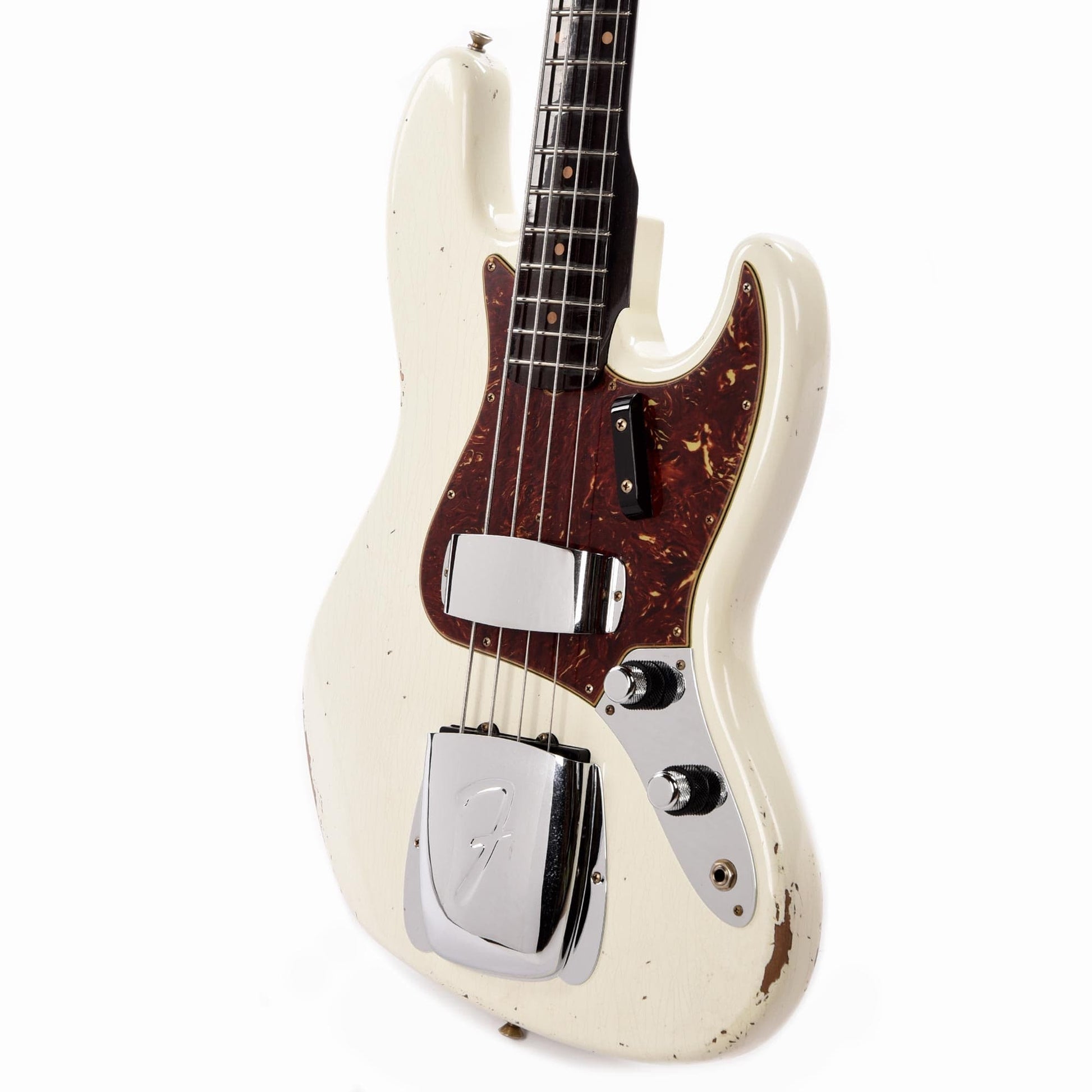 Fender Custom Shop 1960 Jazz Bass Relic Aged Olympic White w/Rosewood Neck Bass Guitars / 4-String