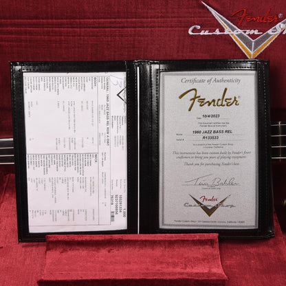 Fender Custom Shop 1960 Jazz Bass Relic Aged Olympic White w/Rosewood Neck Bass Guitars / 4-String