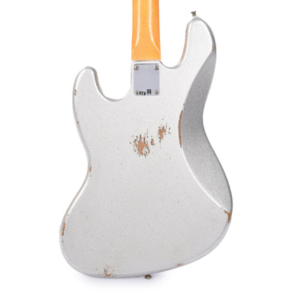 Fender Custom Shop 1960 Jazz Bass Relic Faded Inca Silver Sparkle w/Painted Headcap Bass Guitars / 4-String