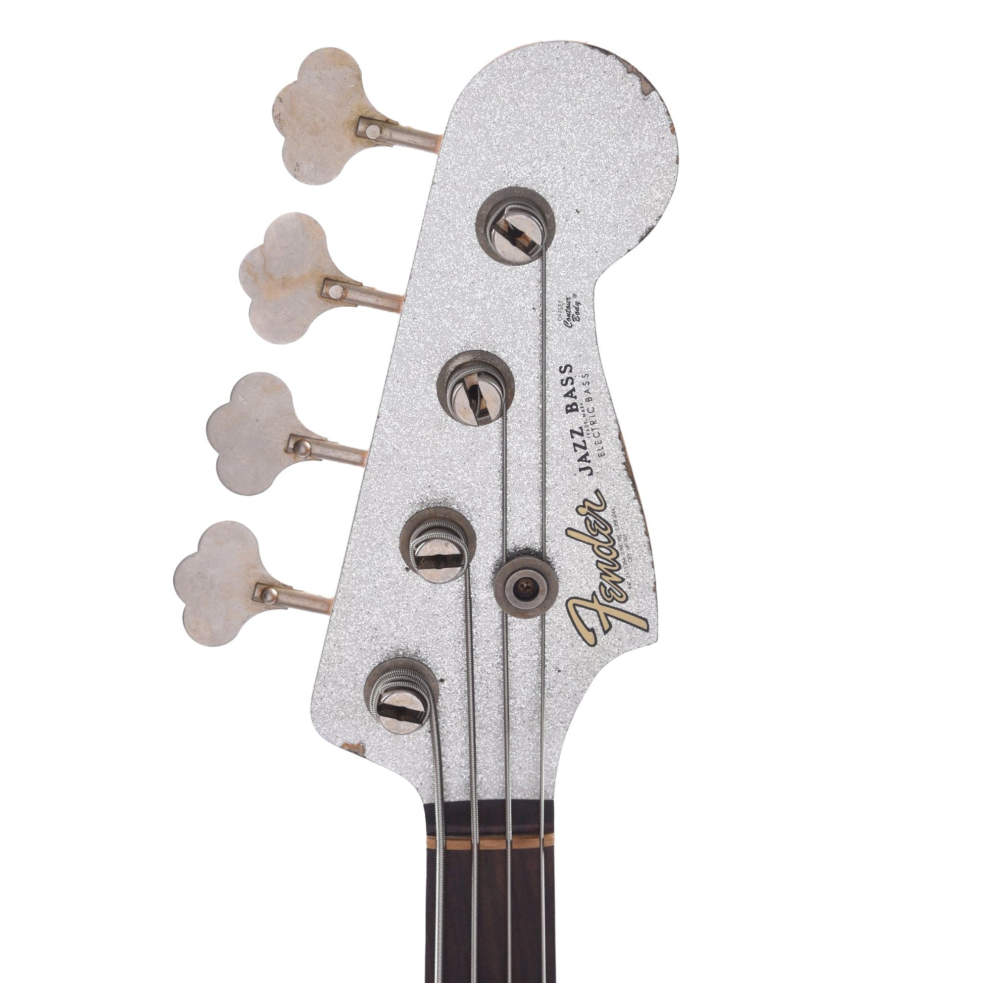 Fender Custom Shop 1960 Jazz Bass Relic Faded Inca Silver Sparkle w/Painted Headcap Bass Guitars / 4-String