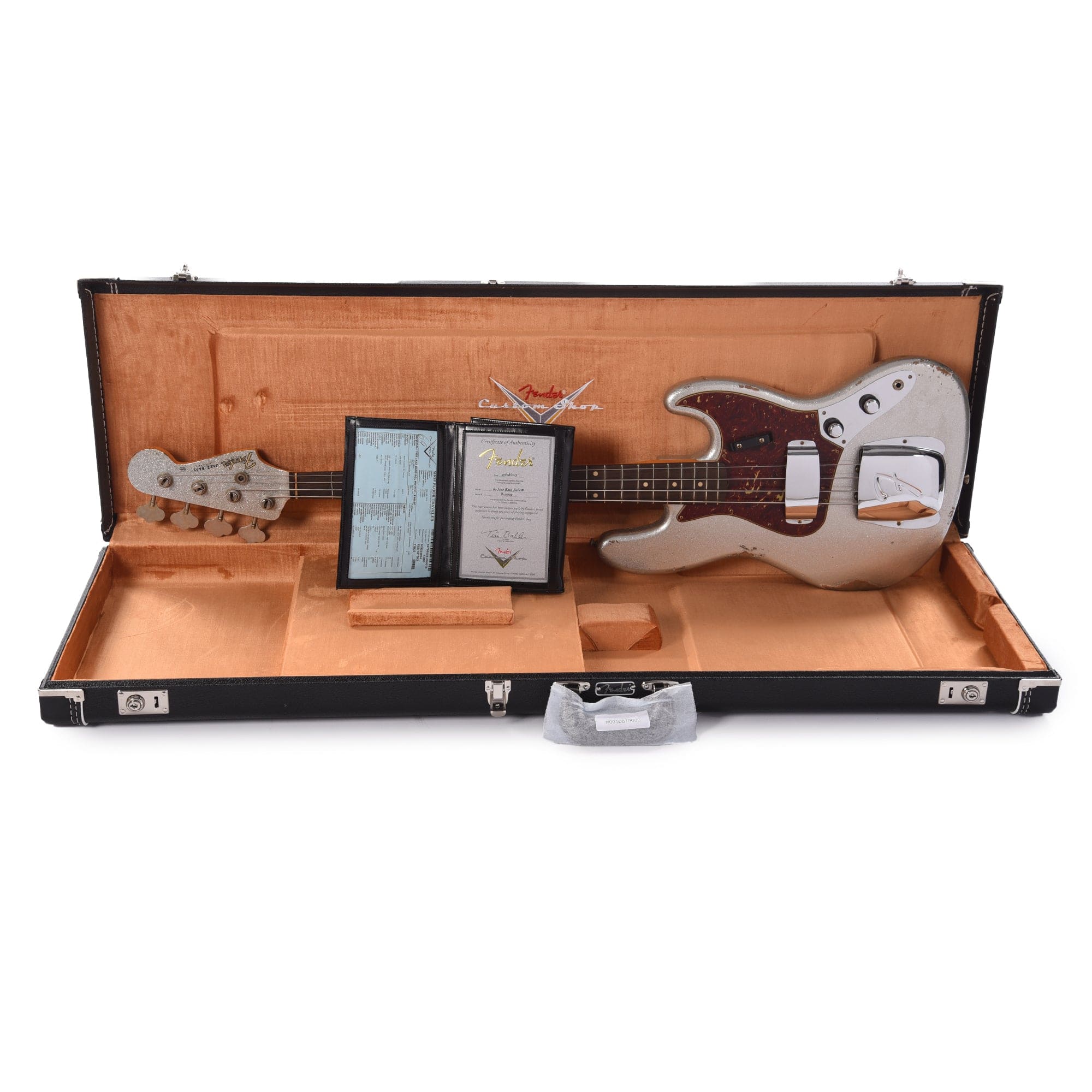 Fender Custom Shop 1960 Jazz Bass Relic Faded Inca Silver Sparkle w/Painted Headcap Bass Guitars / 4-String