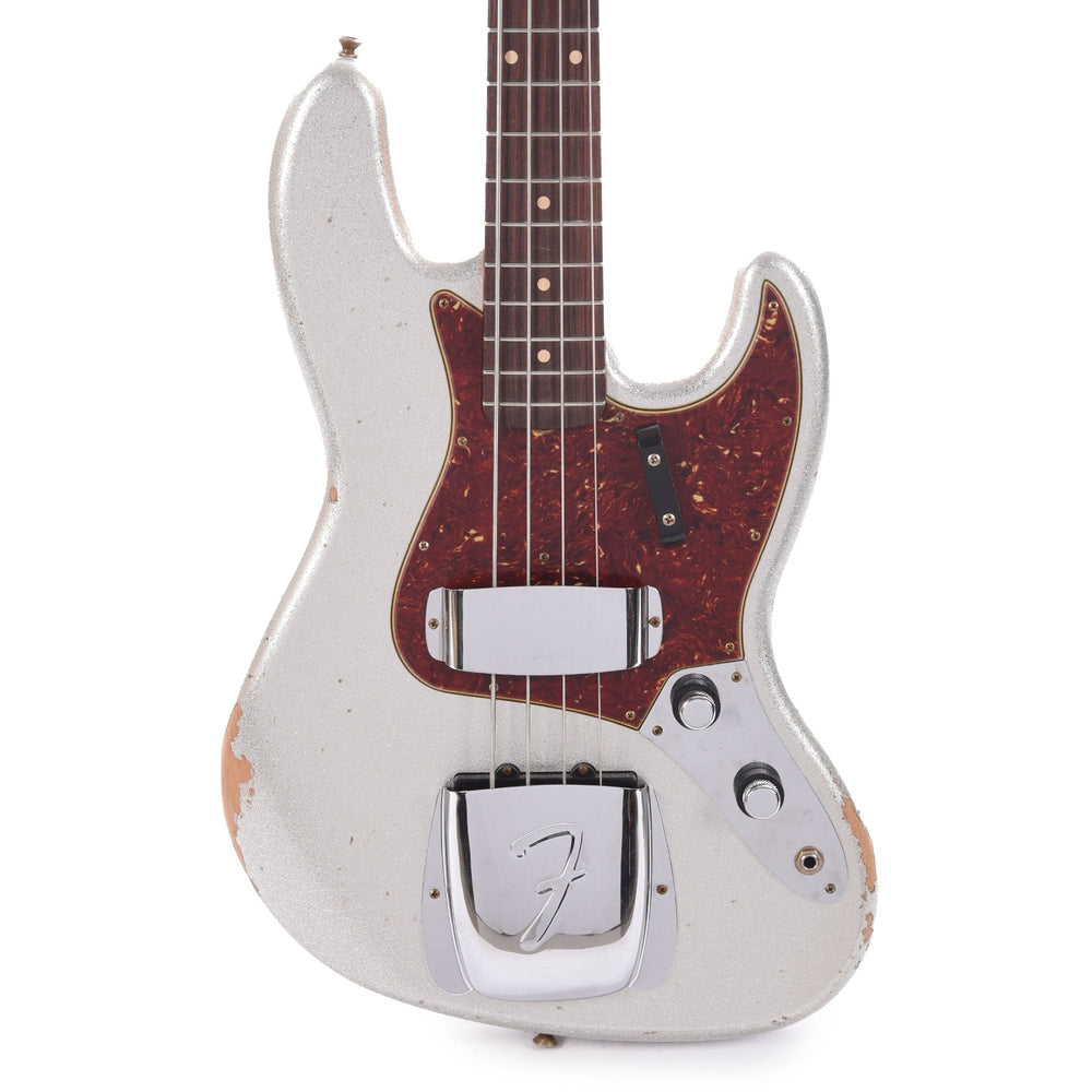 Fender Custom Shop 1960 Jazz Bass Relic Faded Inca Silver Sparkle w/Pa