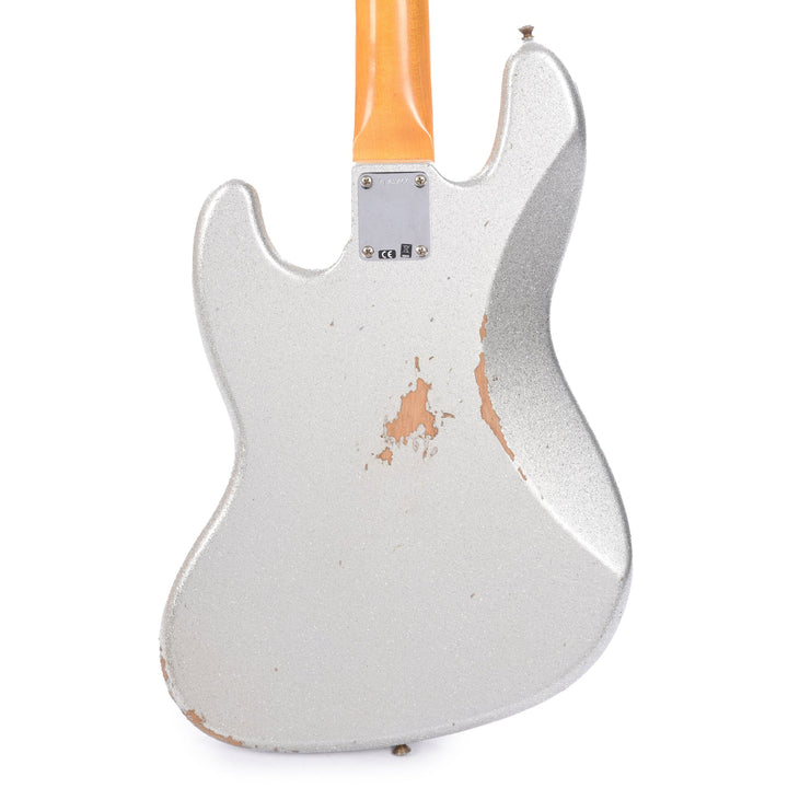 Fender Custom Shop 1960 Jazz Bass Relic Faded Inca Silver Sparkle w/Pa