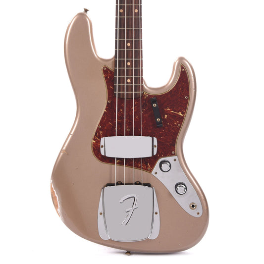 Fender Custom Shop 1960 Jazz Bass Relic Shoreline Gold w/Painted Headcap Bass Guitars / 4-String