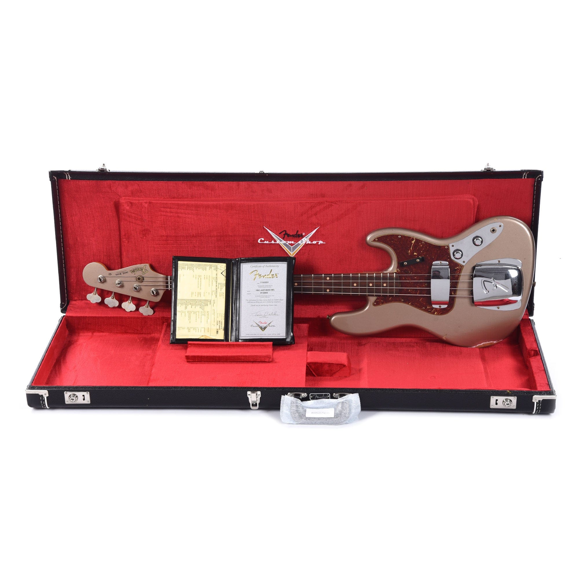 Fender Custom Shop 1960 Jazz Bass Relic Shoreline Gold w/Painted Headcap Bass Guitars / 4-String