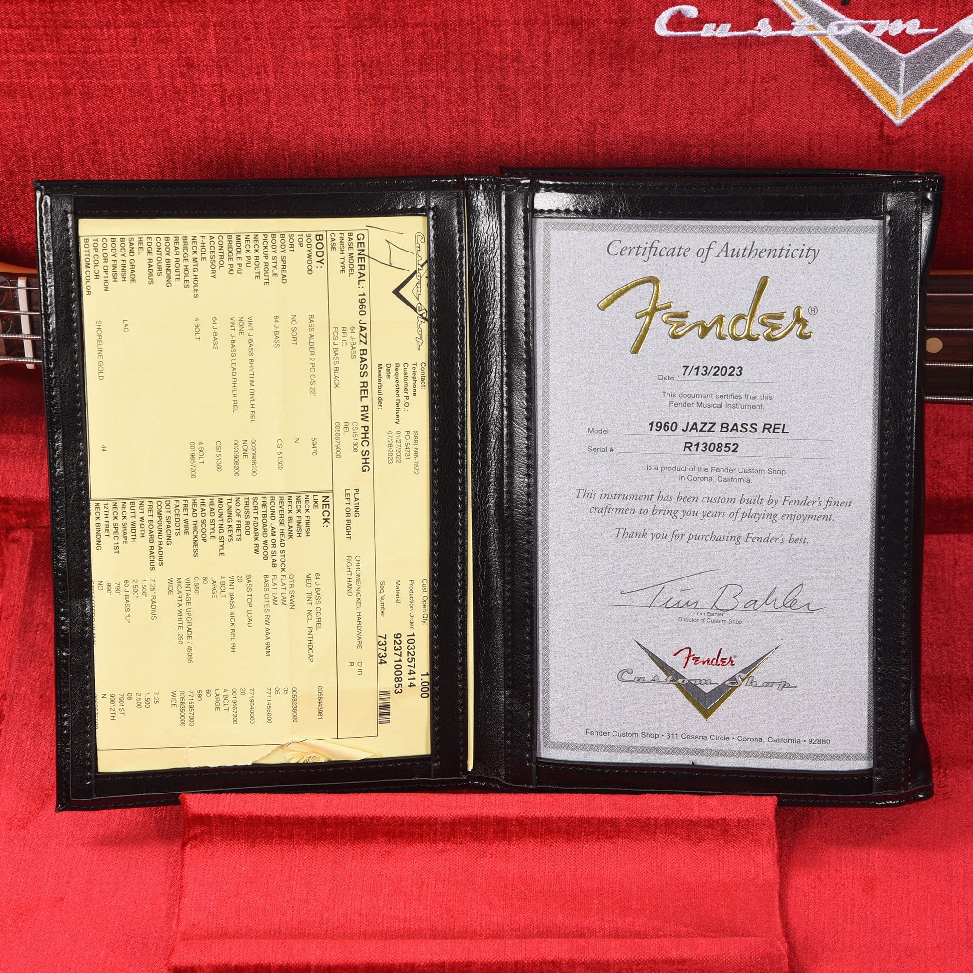 Fender Custom Shop 1960 Jazz Bass Relic Shoreline Gold w/Painted Headcap Bass Guitars / 4-String