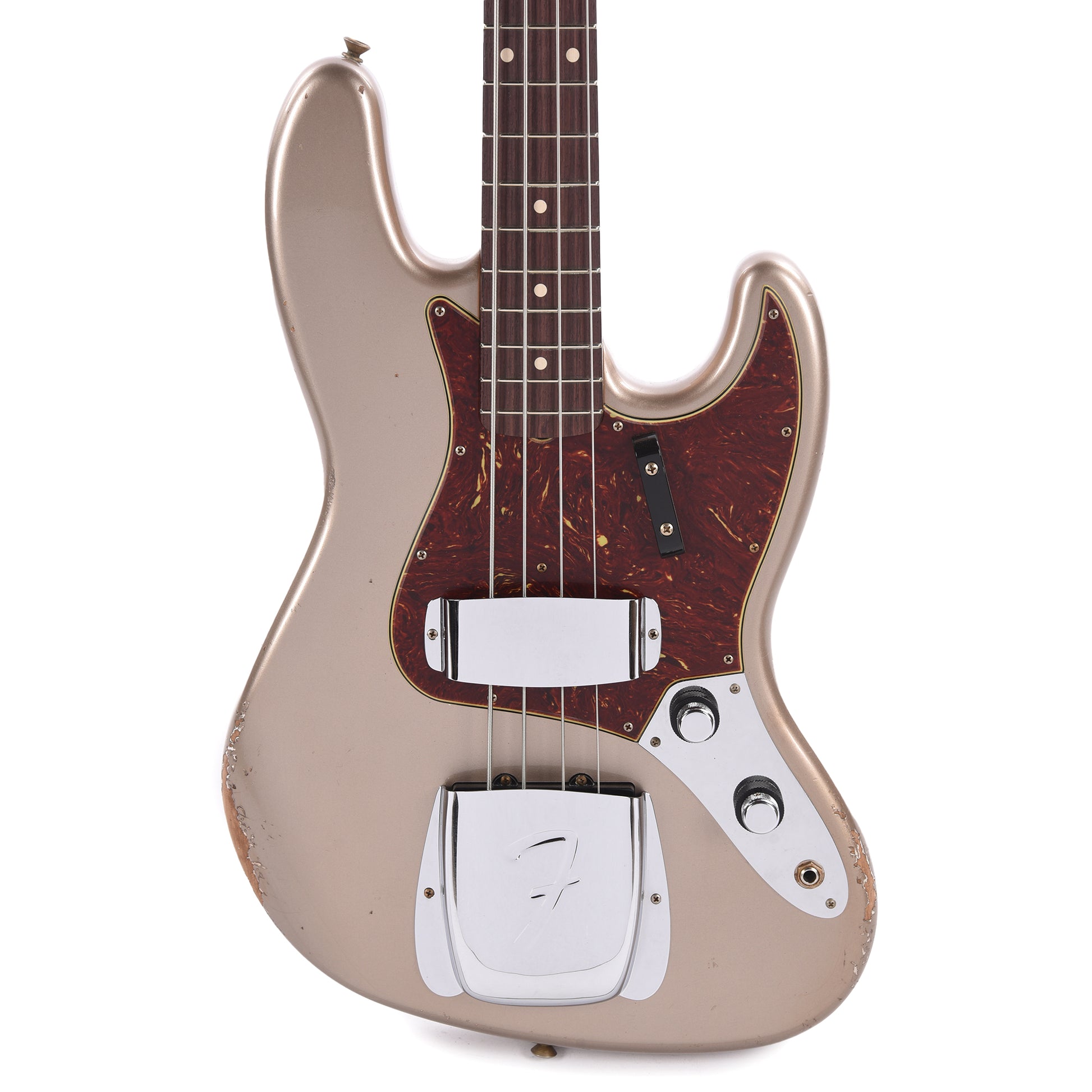 Fender Custom Shop 1960 Jazz Bass Relic Shoreline Gold w/Painted Headcap Bass Guitars / 4-String