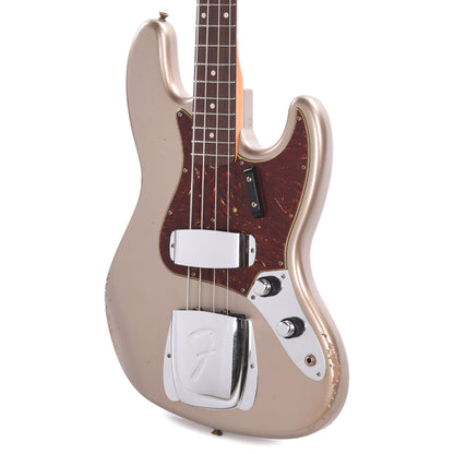 Fender Custom Shop 1960 Jazz Bass Relic Shoreline Gold w/Painted Headcap Bass Guitars / 4-String
