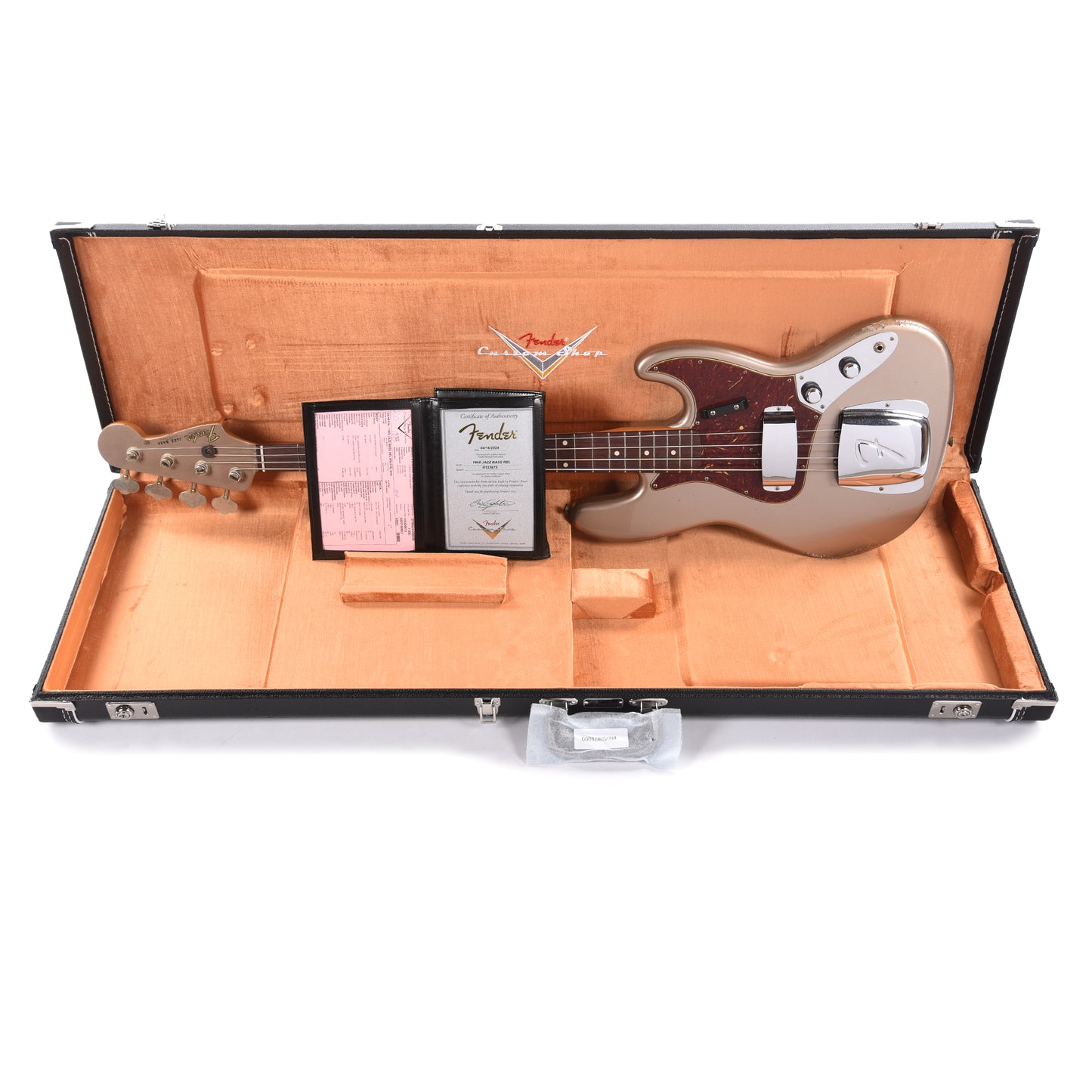 Fender Custom Shop 1960 Jazz Bass Relic Shoreline Gold w/Painted Headcap Bass Guitars / 4-String