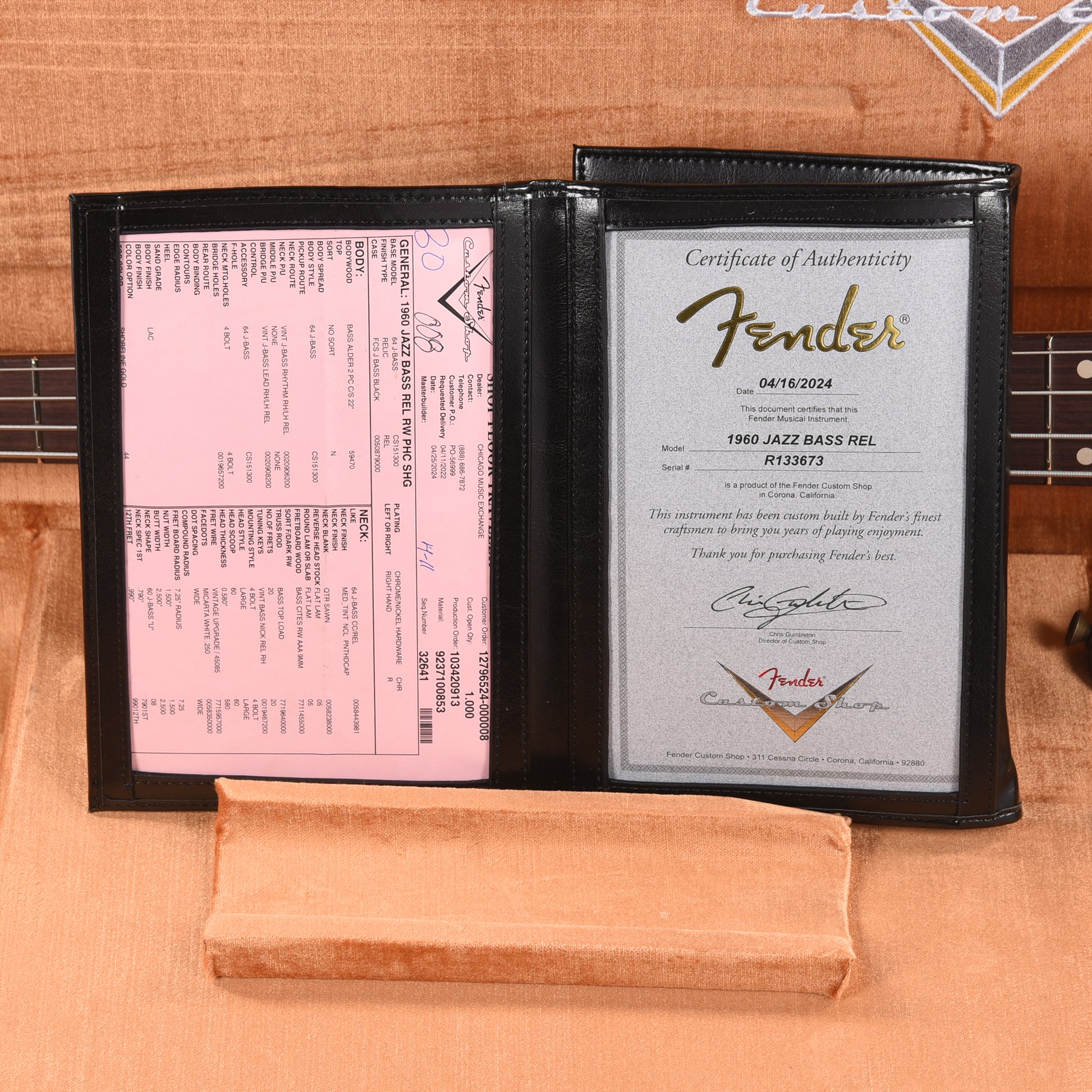 Fender Custom Shop 1960 Jazz Bass Relic Shoreline Gold w/Painted Headcap Bass Guitars / 4-String