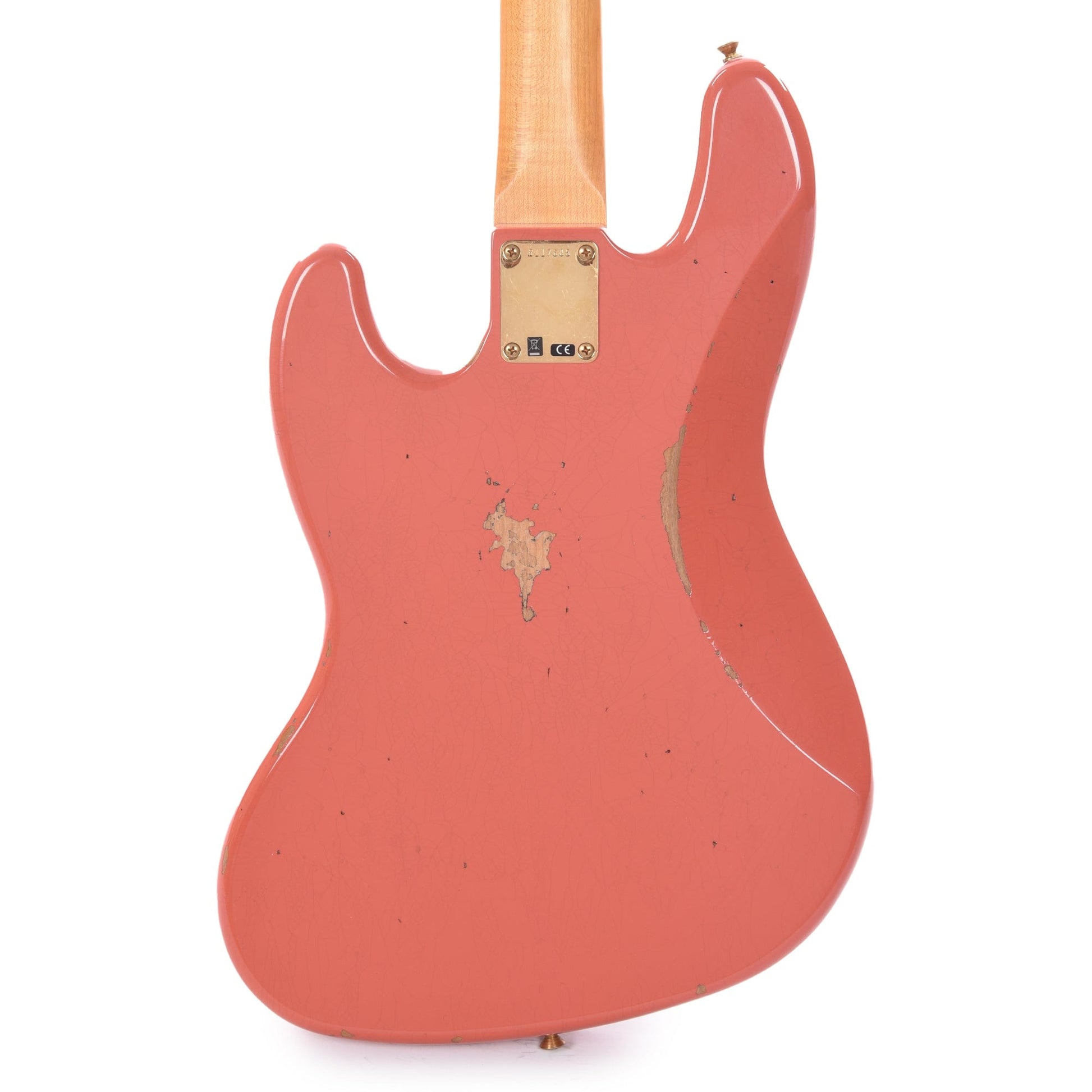 Fender Custom Shop 1960 Jazz Bass Relic Super Faded/Aged Tahitian Coral w/Painted Headcap & Gold Hardware Bass Guitars / 4-String