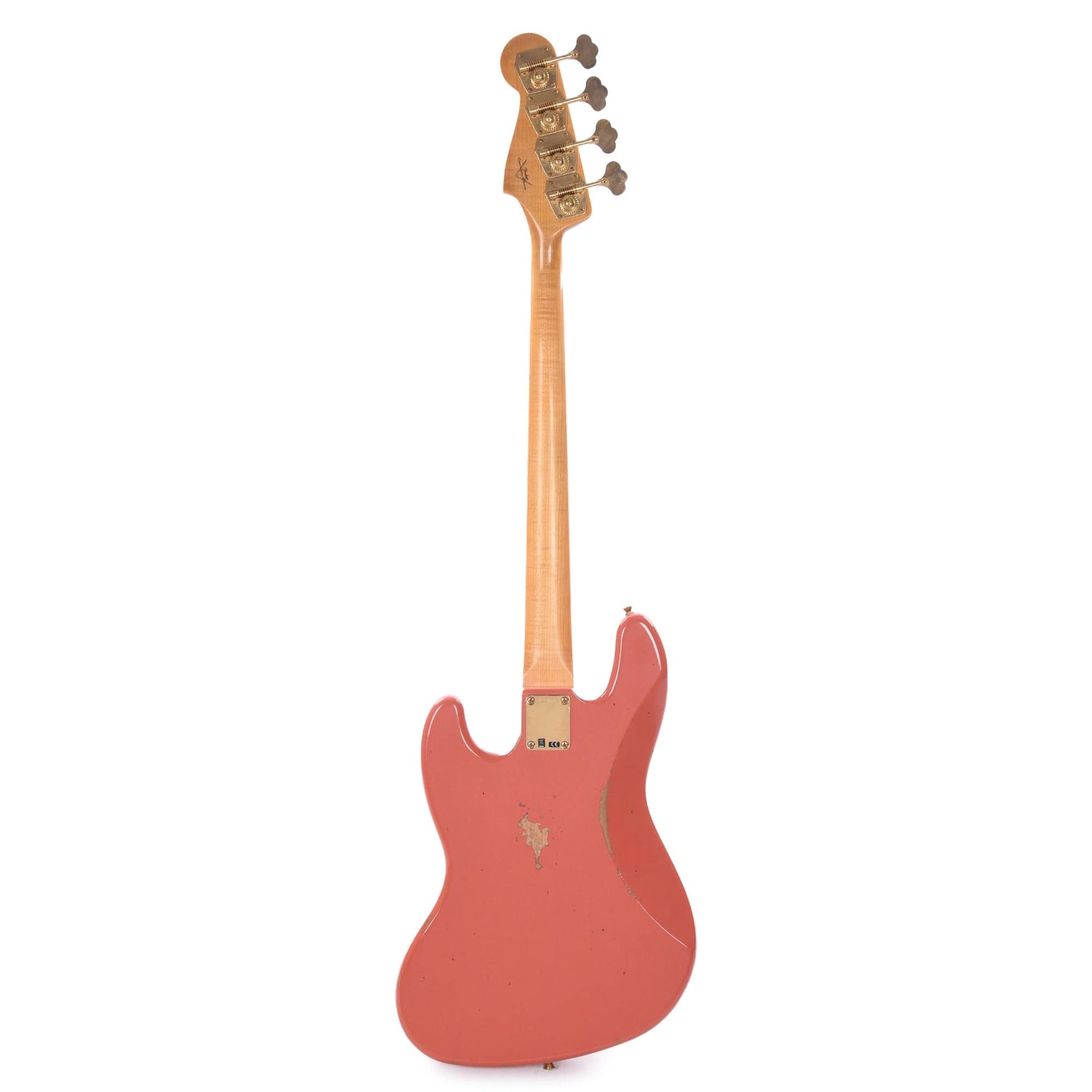 Fender Custom Shop 1960 Jazz Bass Relic Super Faded/Aged Tahitian Coral w/Painted Headcap & Gold Hardware Bass Guitars / 4-String