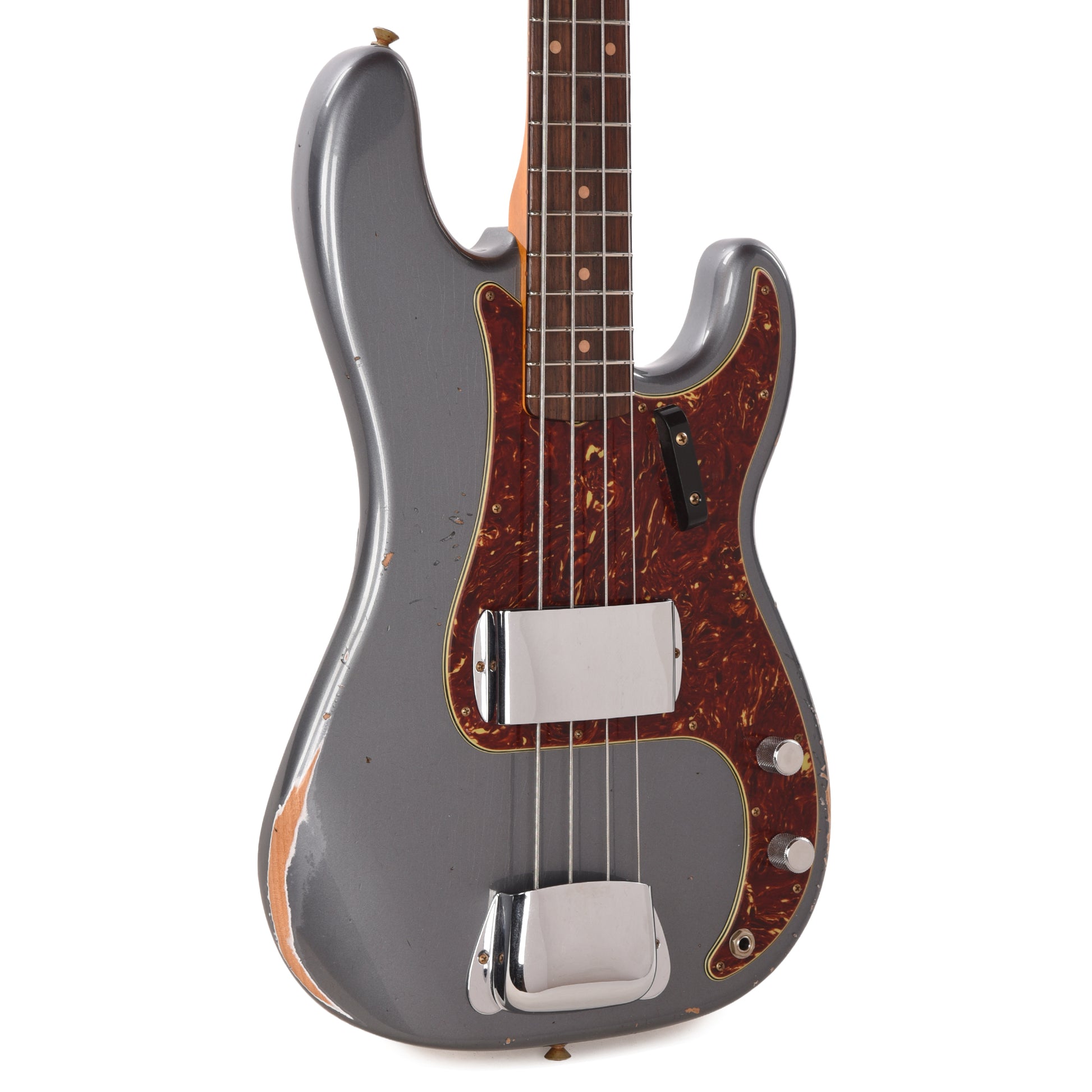 Fender Custom Shop 1960 Precision Bass Relic Super Faded Aged Charcoal Frost Metallic Bass Guitars / 4-String