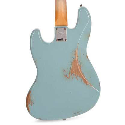 Fender Custom Shop 1961 Jazz Bass Heavy Relic Faded Aged Daphne Blue Bass Guitars / 4-String