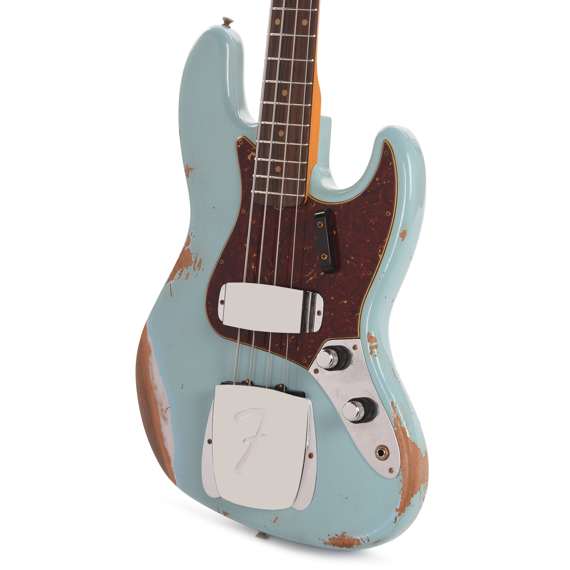 Fender Custom Shop 1961 Jazz Bass Heavy Relic Faded Aged Daphne Blue Bass Guitars / 4-String