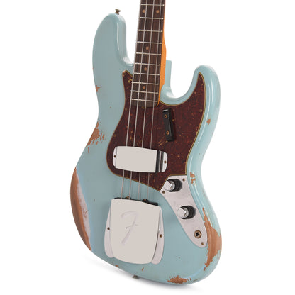 Fender Custom Shop 1961 Jazz Bass Heavy Relic Faded Aged Daphne Blue Bass Guitars / 4-String