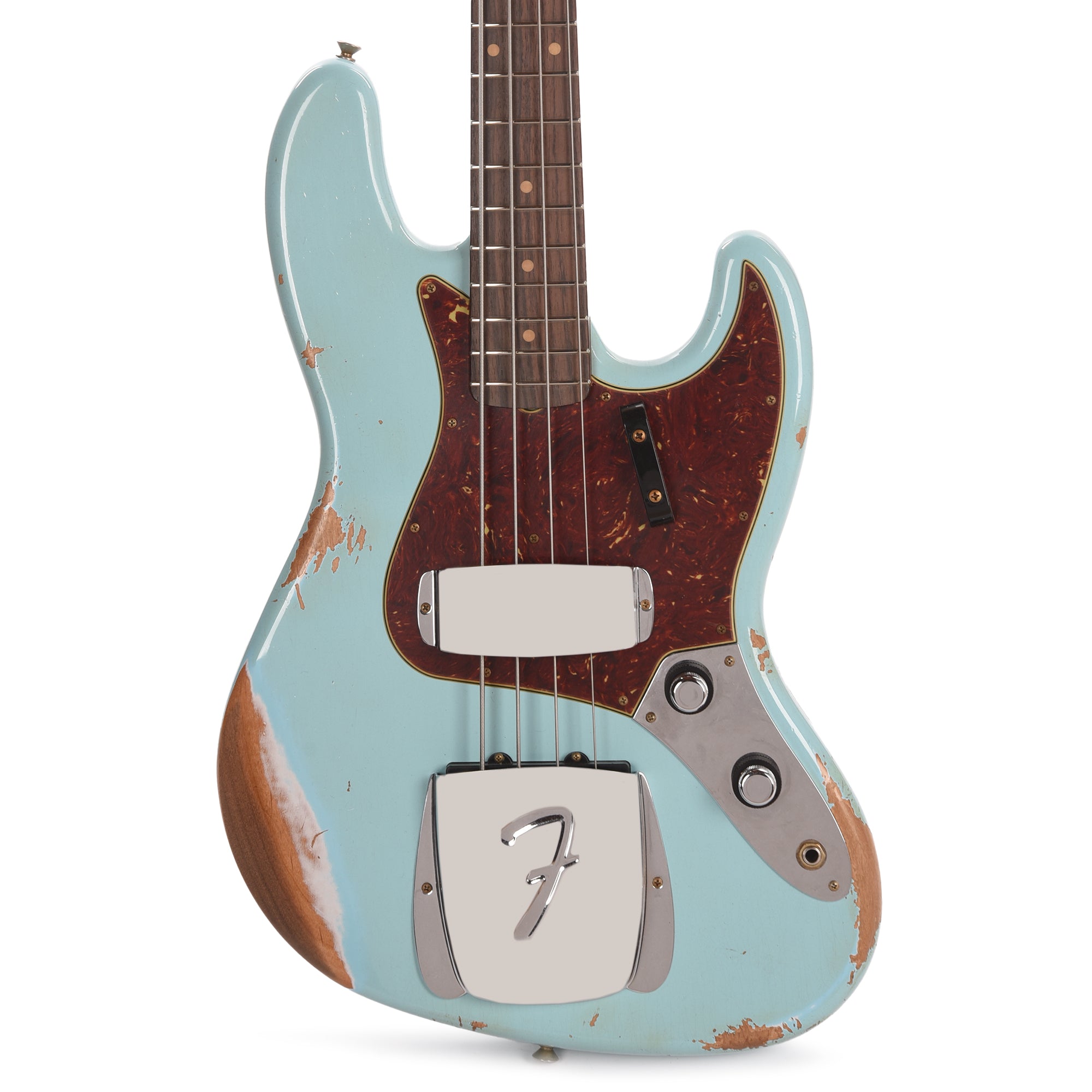 Fender Custom Shop 1961 Jazz Bass Heavy Relic Faded Aged Daphne Blue Bass Guitars / 4-String