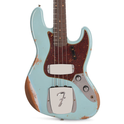 Fender Custom Shop 1961 Jazz Bass Heavy Relic Faded Aged Daphne Blue Bass Guitars / 4-String