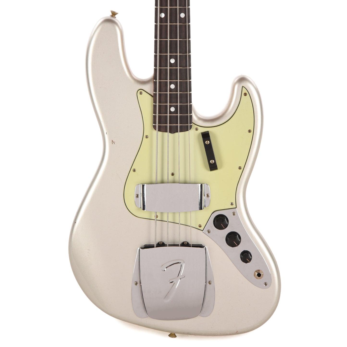 Fender Custom Shop 1965 Jazz Bass Journeyman Relic Faded Inca Silver Bass Guitars / 4-String